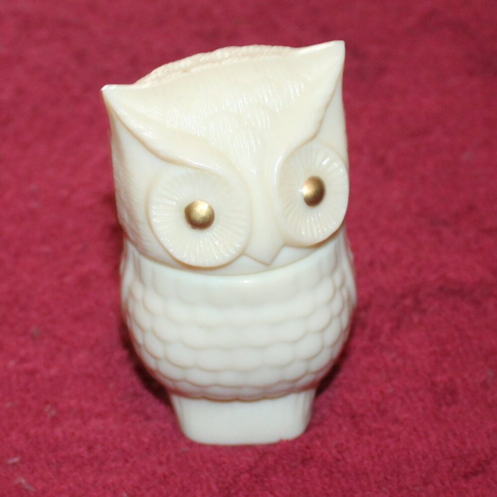 Vintage Precious Owl Cream Sachet Glass Container